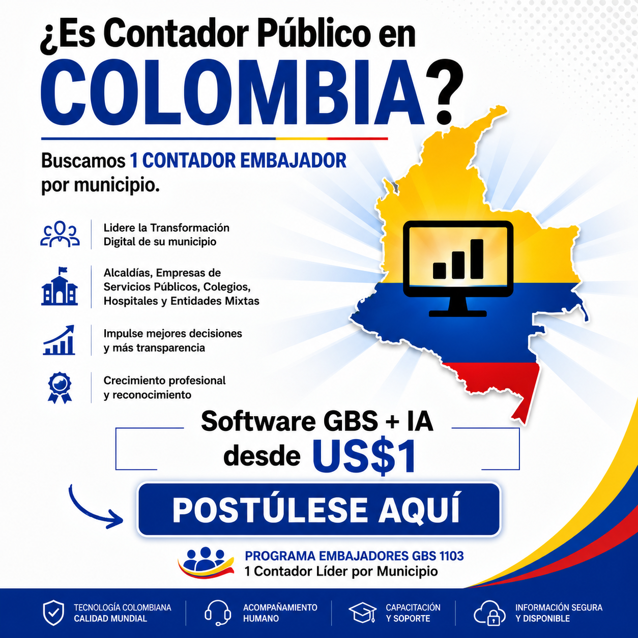 Programa Embajador GBS | 1 Contador por Municipio